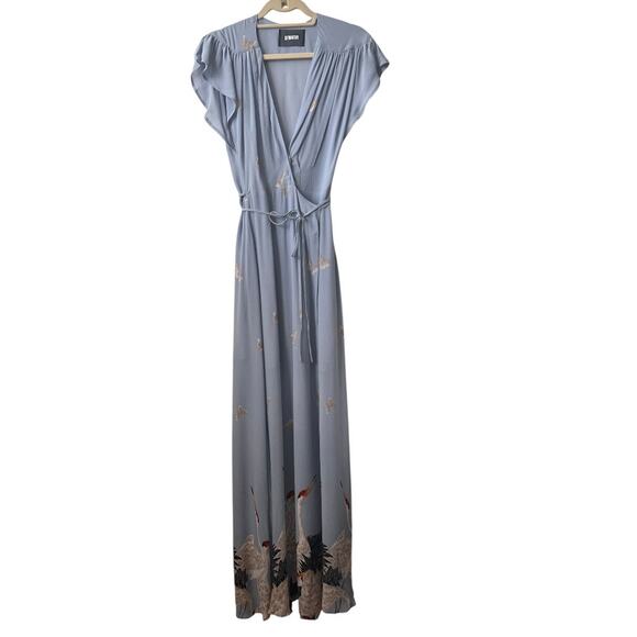 Reformation Sandra Kuren Crane Butterfly Print Maxi Dress Size S - Picture 2 of 16